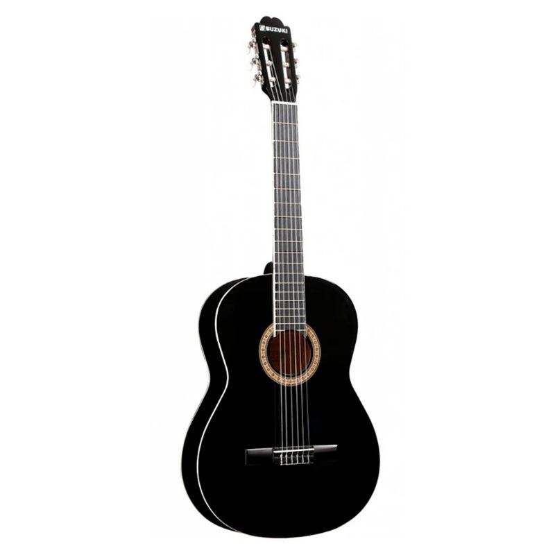 SUZUKI - Guitarra Acústica Clasica Negra con Funda SUZUKI SCG-2 BK