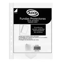 ADIX - Fundas Protectoras Plasticas Transparente Carta 100 Un