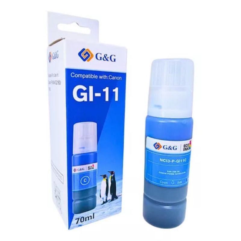 GENERICO - Tinta Cian GI-11 Para Canon G2160 G3160 Calidad Premium