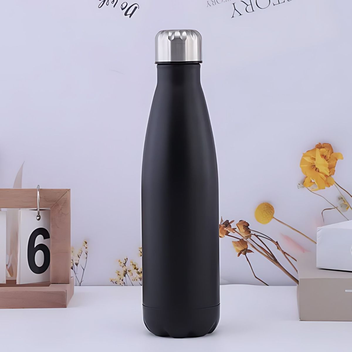 HOMESTAR - Botella Térmica Colores Variados Negro 500 ml