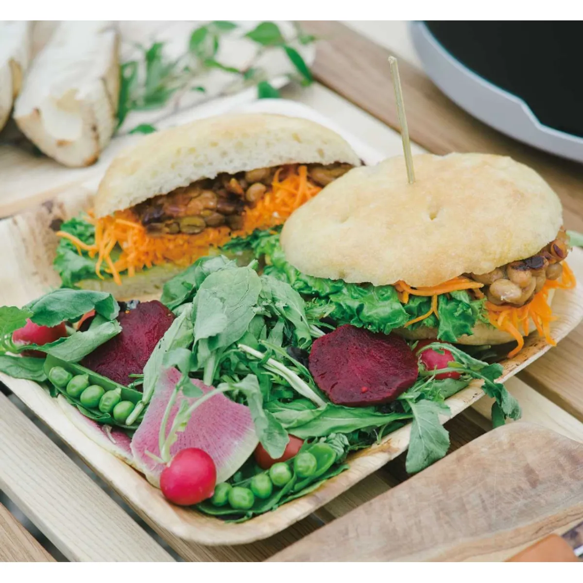 ECOSOULIFE - 25 Platos 25x25 Cuadrados Ecológicos Hoja De Palma 100% compostable