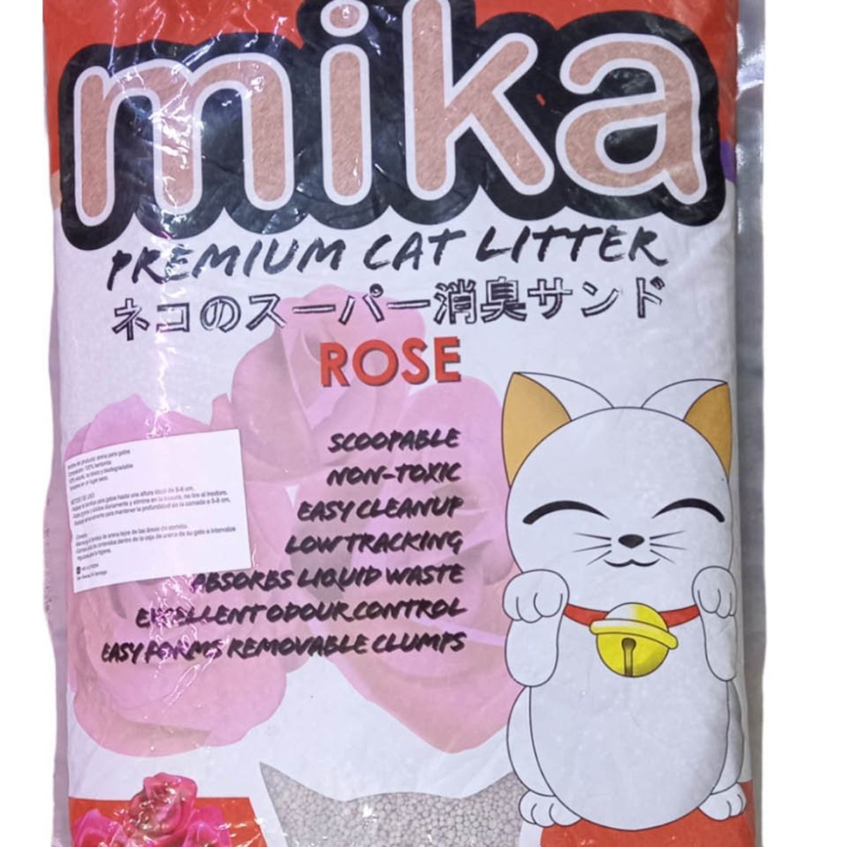 GENERICO - Arena Para Gato Aglutinante Premium Mika Aroma Rosas 5l 4kg