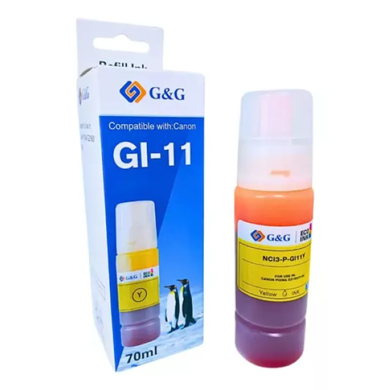 GENERICO - Tinta Color Amarillo GI-11 Para Canon G2160 G3160 Calidad Premium