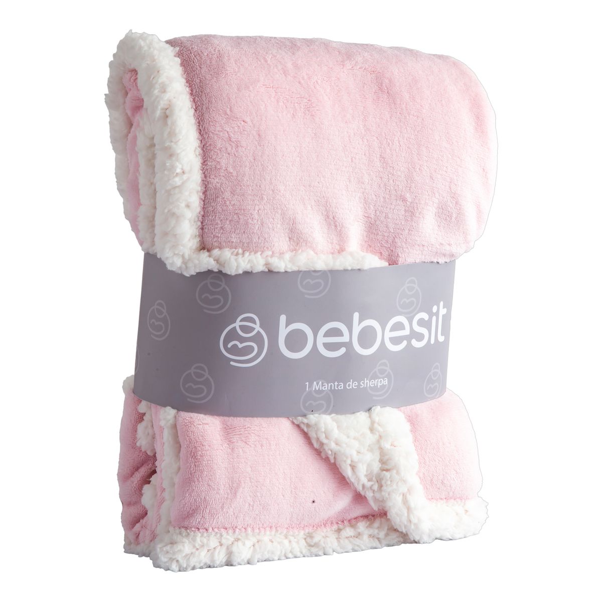 BEBESIT - Manta Sherpa  Bebe Hipoalergénica 91*127 cm Rosa Bebesit
