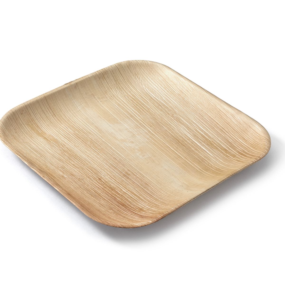 ECOSOULIFE - 5 Platos 25x25 Cuadrados Ecológicos Hoja De Palma 100% compostable