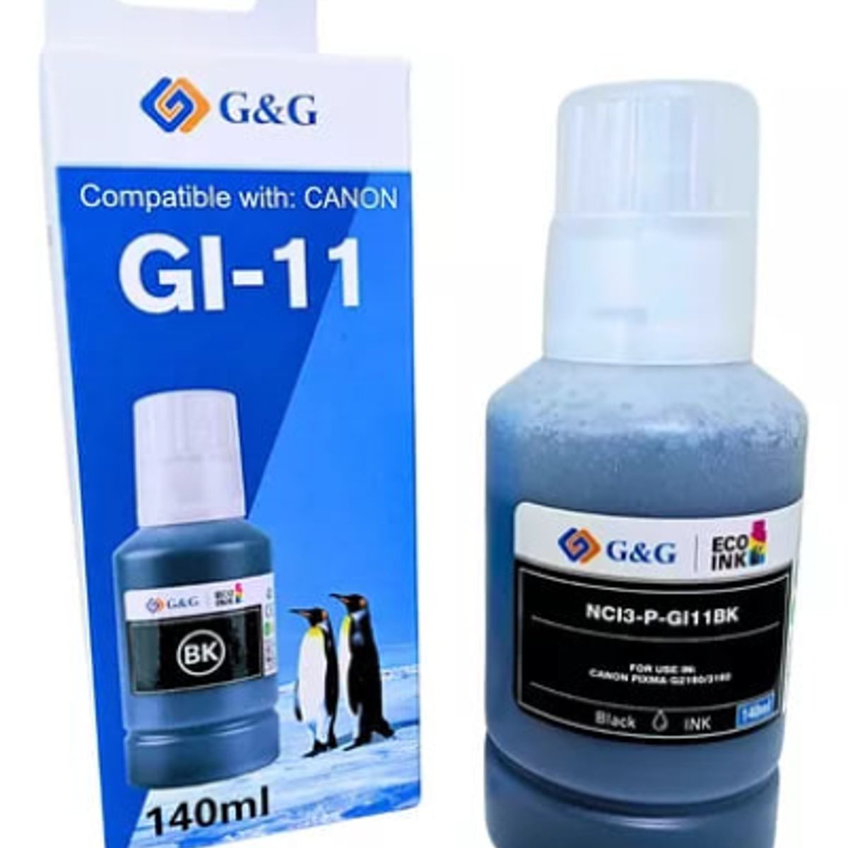 Tinta GI-11 Para Canon G2160 G3160 Color Negro 140 ml, marca GENERICO - Foto Principal