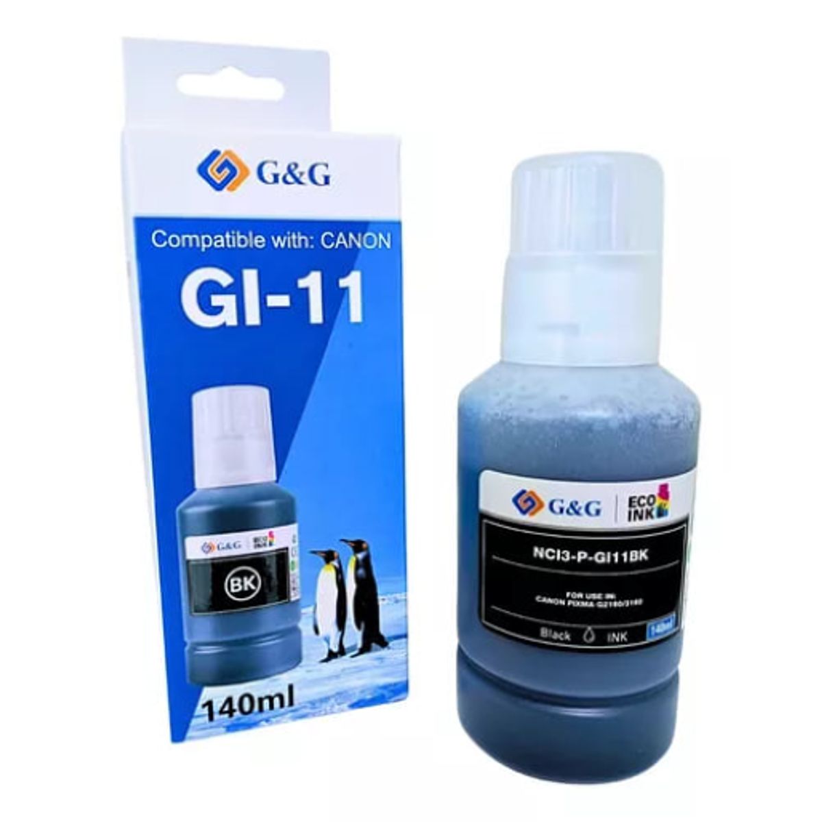 Tinta GI-11 Para Canon G2160 G3160 Color Negro 140 ml, marca GENERICO - Foto Principal