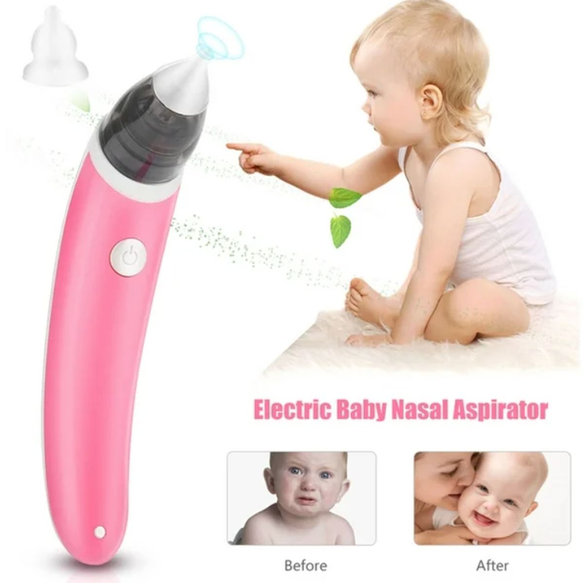 GENERICO - Aspirador Nasal Eléctrico Bebé-niños Saca Moco Portátil