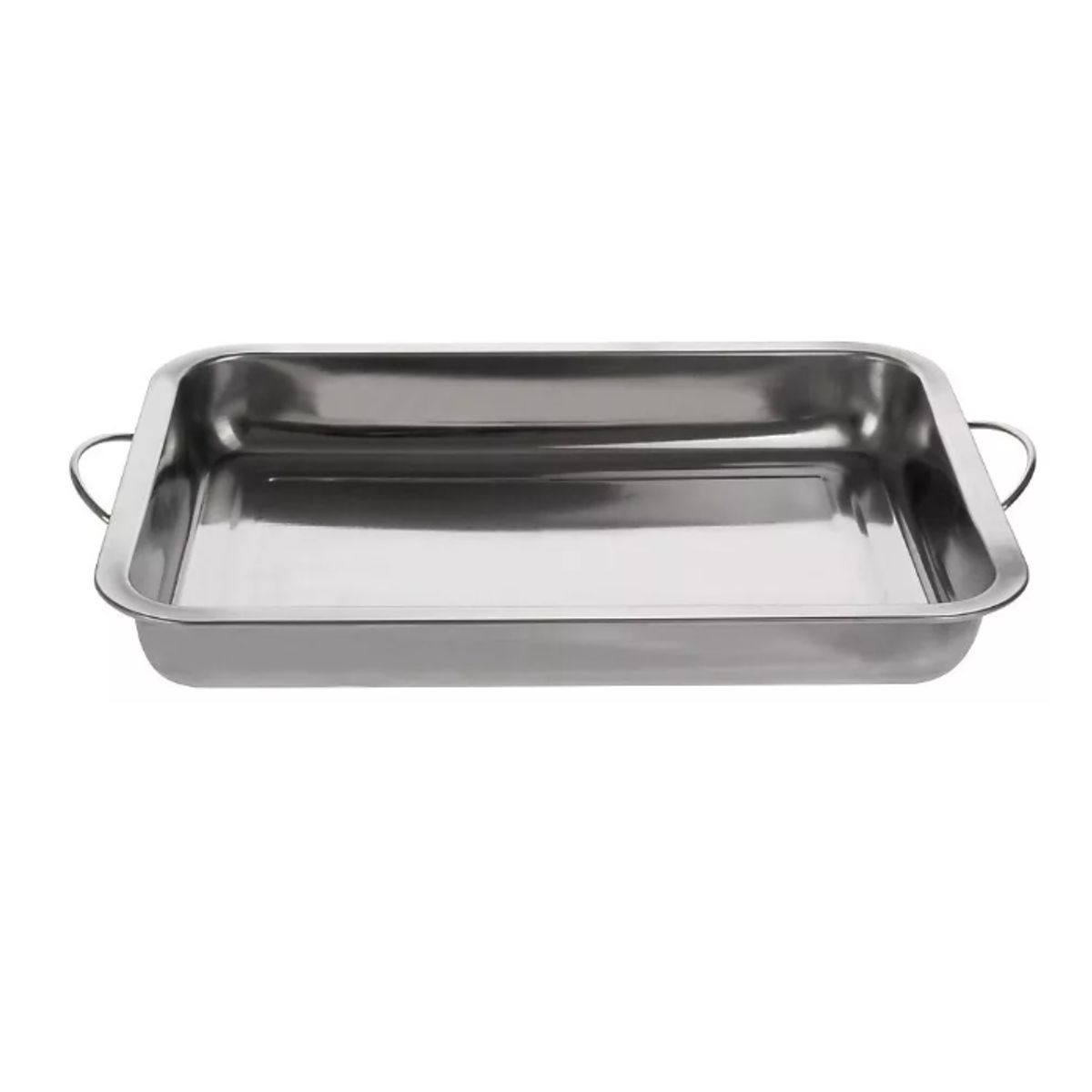 GENERICO - Bandeja Fuente Acero Inoxidable Con Asas Manillas 50x35 Cm