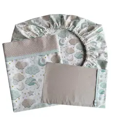 GENERICO - Set de Sábanas para Colecho 3 Piezas Diseño Invierno Verde