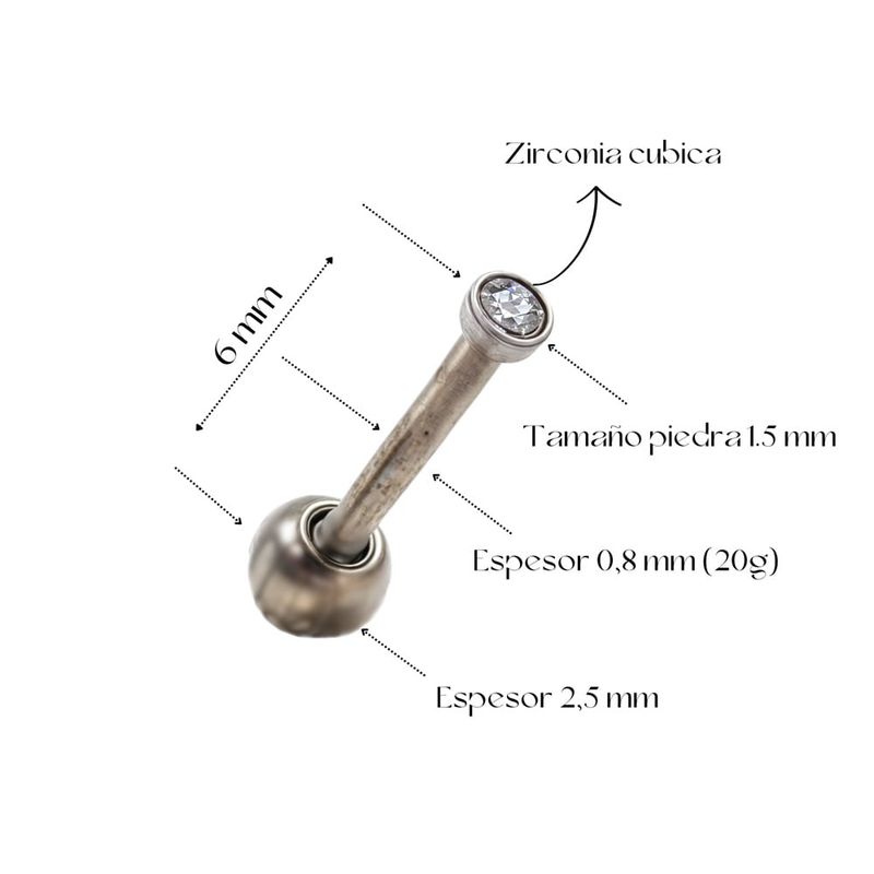 ELBAULDEJUMA - Aros punto de luz chicos bebe titanio ASTM F136 G23 Plateados