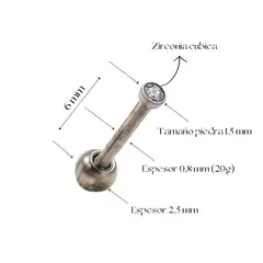 ELBAULDEJUMA - Aros punto de luz chicos bebe titanio ASTM F136 G23 Plateados