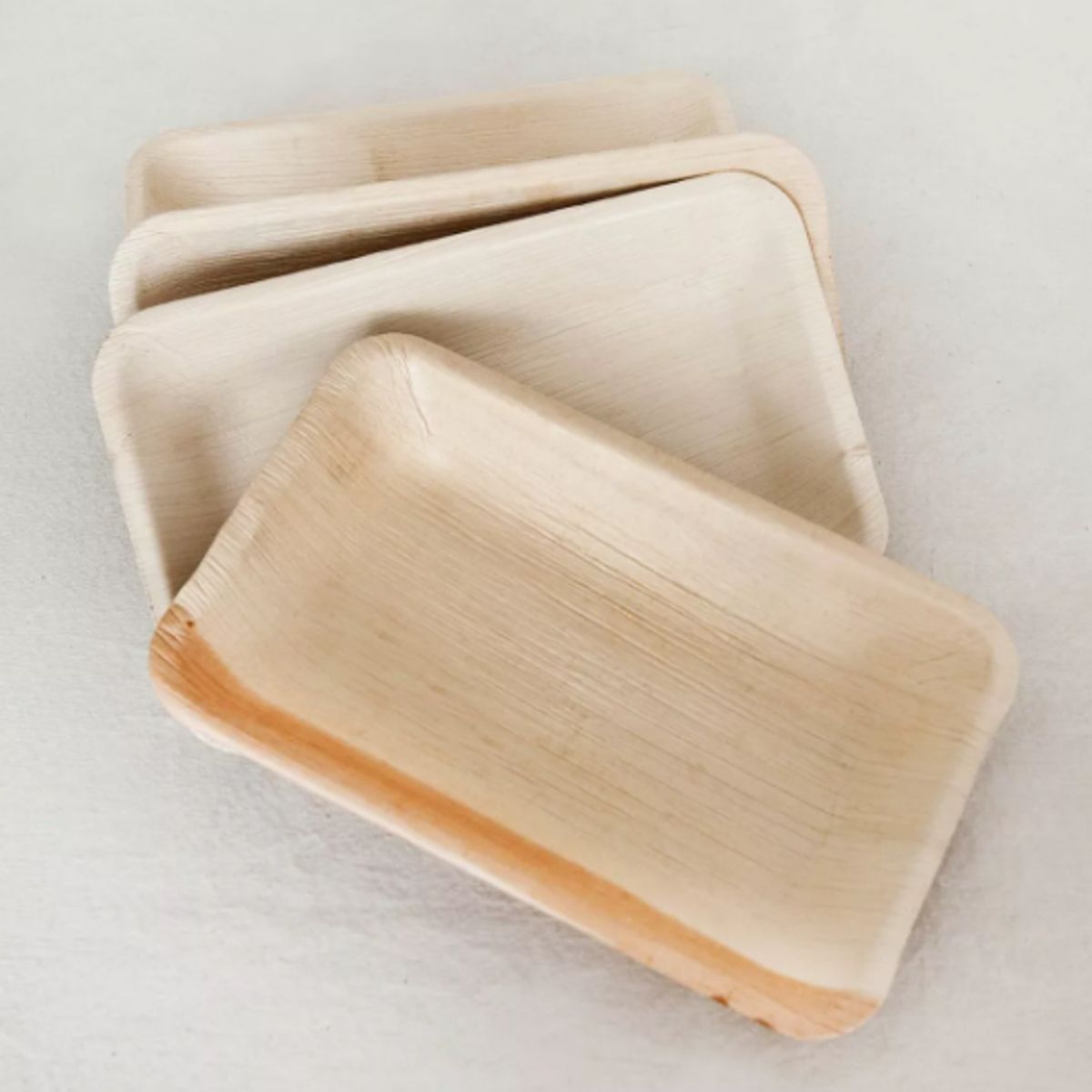 ECOSOULIFE - 5 Platos Rectangulares Biodegradables, Ecológico Hoja De Palma