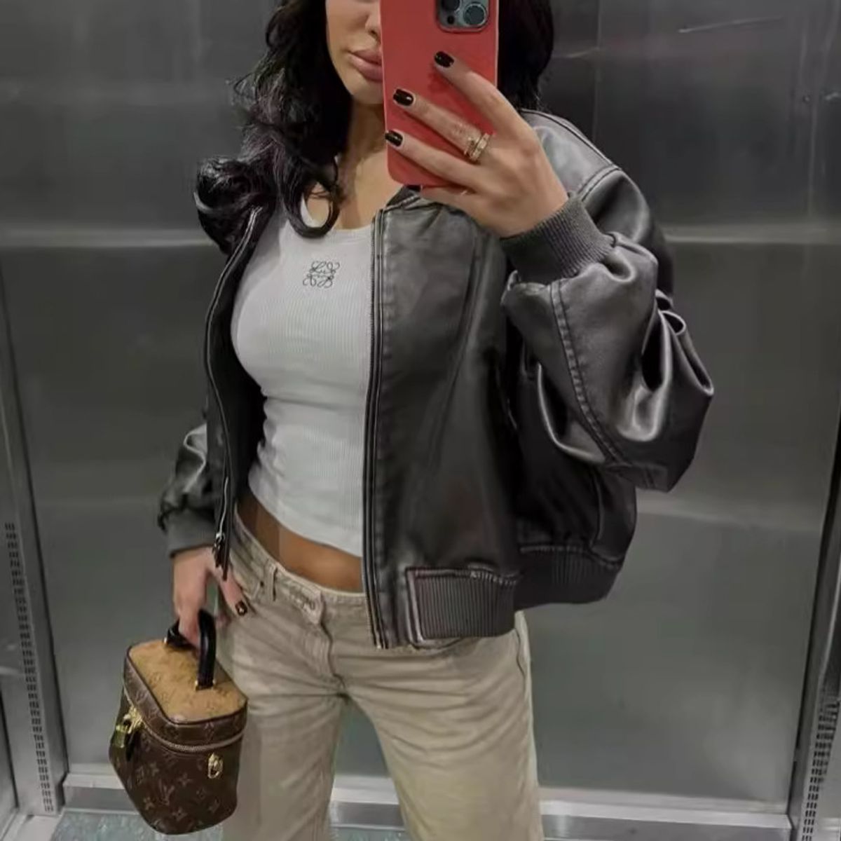TIOZONEY - Ropa de PU para mujeres delgadas - Blanco