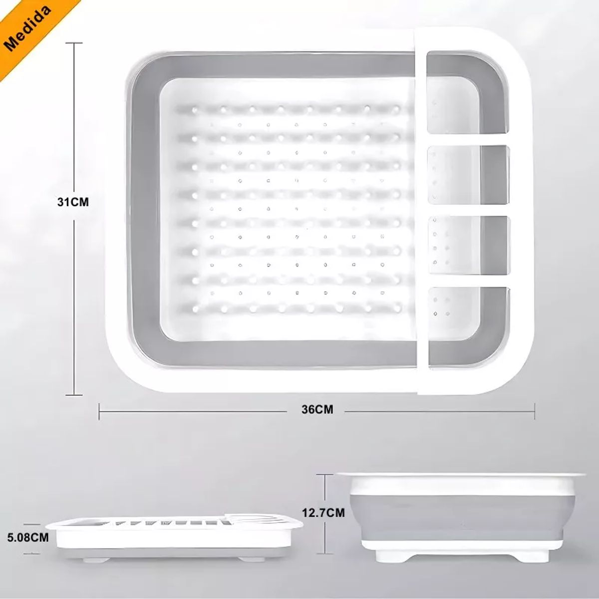 GENERICO - Secador De Platos Plegable Multiusos Cesta Drenaje De Cocina