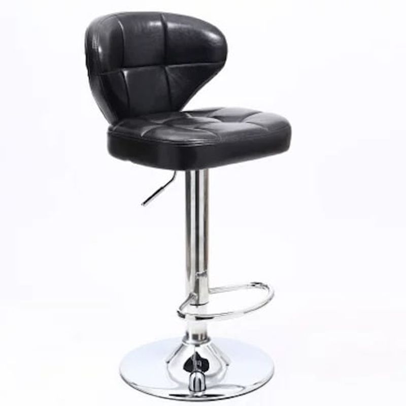 BJ HOGAR - Silla Piso Bar Altura Regulable Taburete Con Respaldo BJ S004