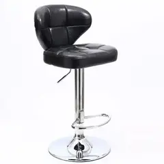 BJ HOGAR - Silla Piso Bar Altura Regulable Taburete Con Respaldo BJ S004