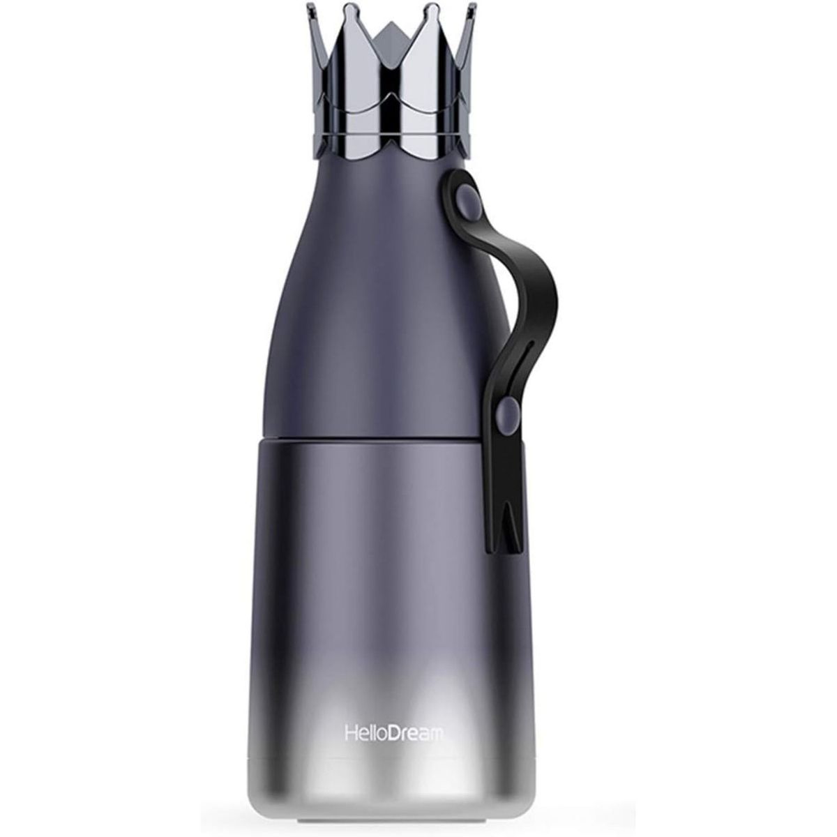 HOMESTAR - Botella Termica Agua Acero Inox 500ml - Corona Negro