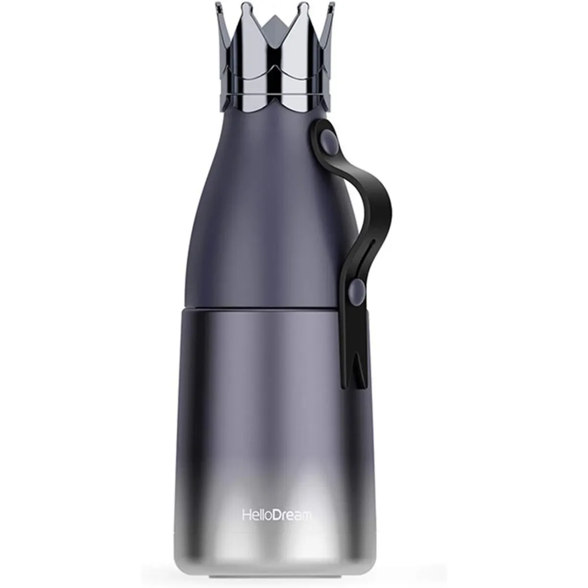 HOMESTAR - Botella Termica Agua Acero Inox 500ml - Corona Negro