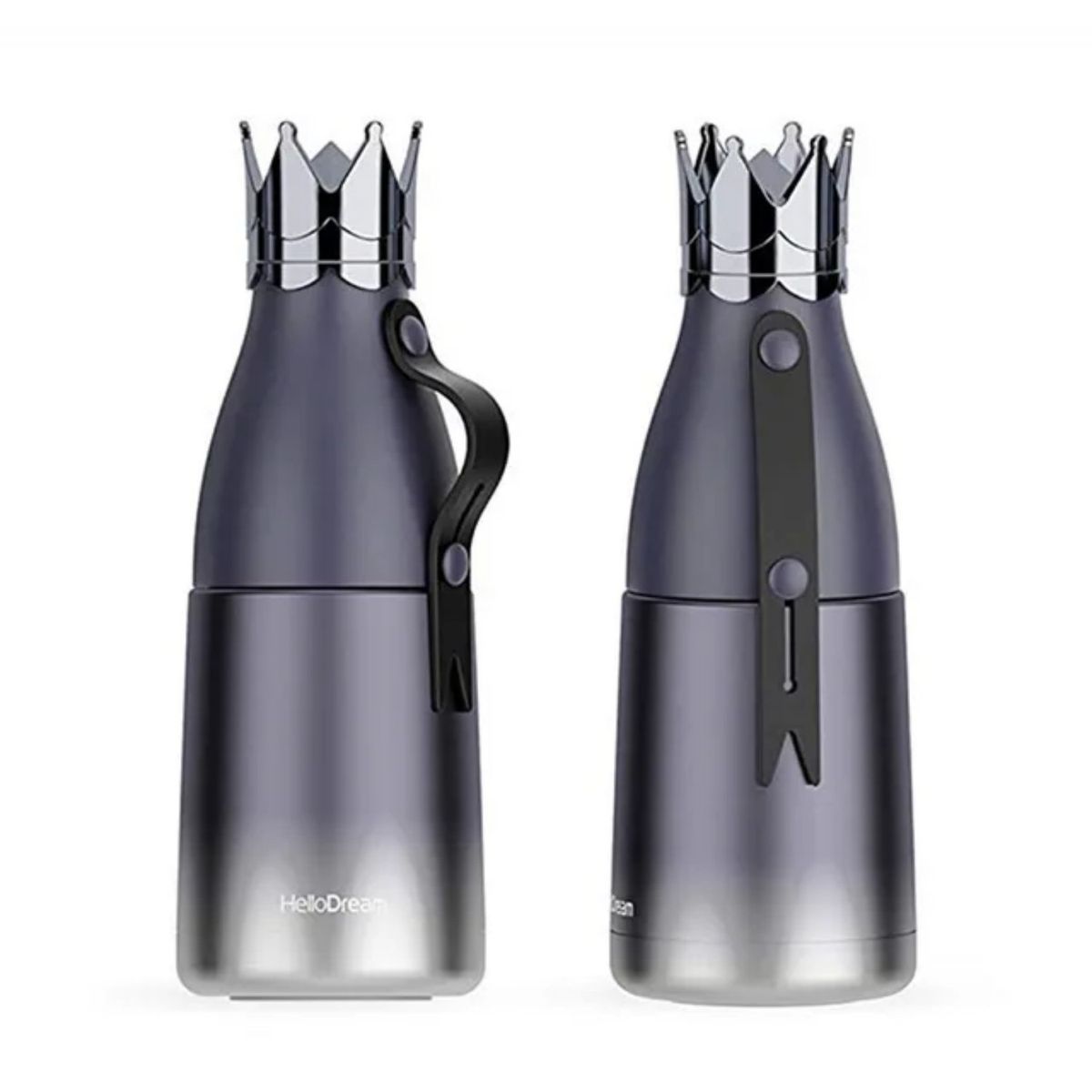 HOMESTAR - Botella Termica Agua Acero Inox 500ml - Corona Negro