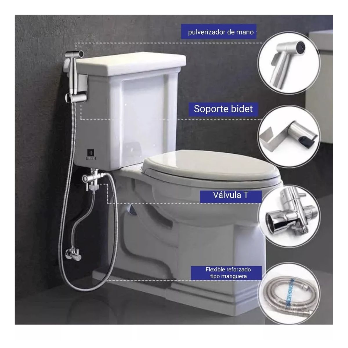 FRANAFOR - Ducha Bidet Arabe Acero Inoxidable Wc Inodoro