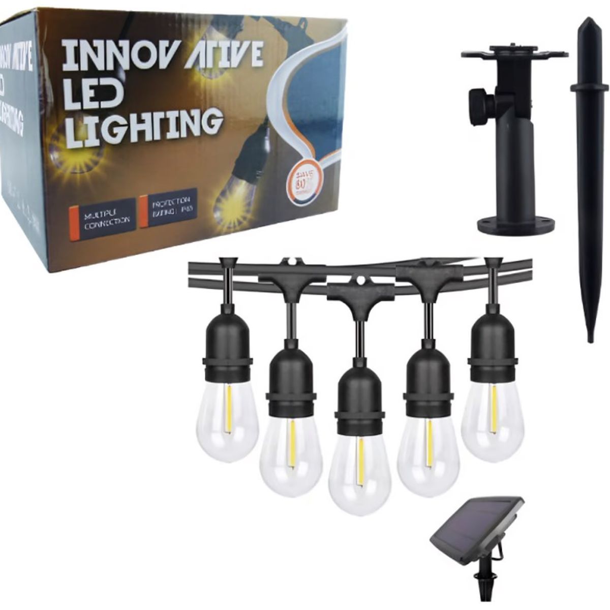 SHOP EHOME BAG - luces Guirnalda Solar Vintage Impermeable Con 10 Ampolletas 5 METROS