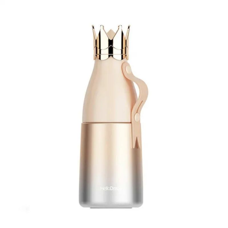 HOMESTAR - Botella Termica Agua Acero Inox 500ml - Corona Dorado