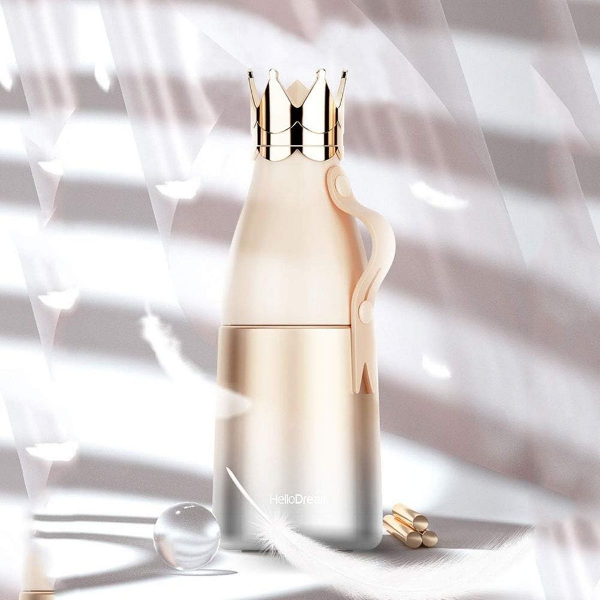 HOMESTAR - Botella Termica Agua Acero Inox 500ml - Corona Dorado