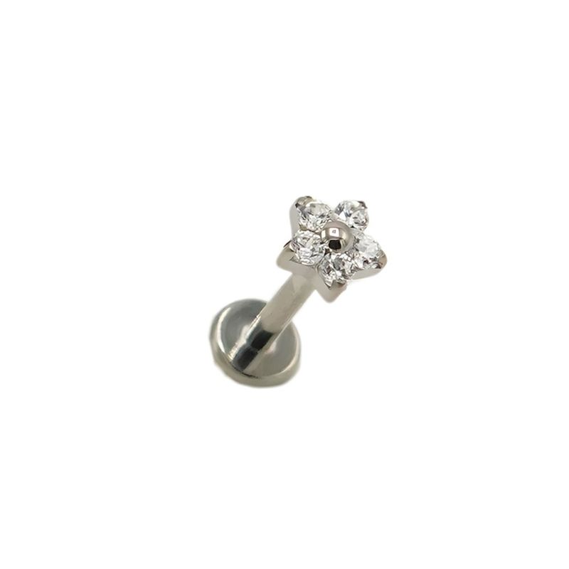 ELBAULDEJUMA - Piercing punto de luz flor titanio ASTM F136 G23 plateado