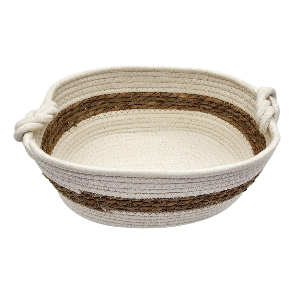 GENERICO - Canasto Cesta Tejido Nudo Rustico Estilo Campestre Grande