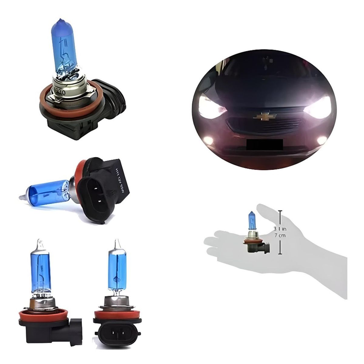 GENERICO - Ampolleta Halogena H11 12v 55w Luz Dia Par 2 Unidades