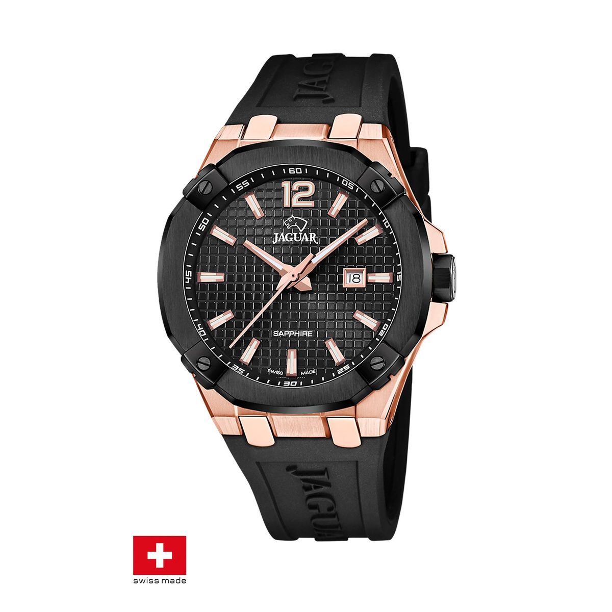 JAGUAR - Reloj J1013/1 Jaguar Swiss Negro Hombre Crono Deportivo