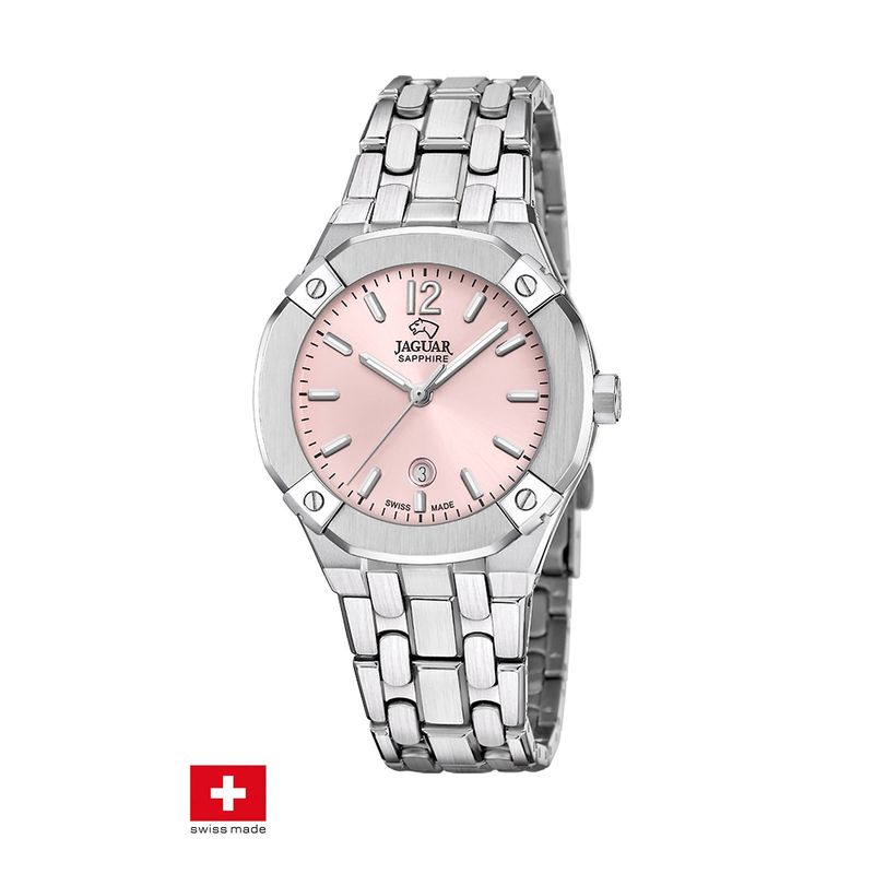 JAGUAR - Reloj J1016/2 Jaguar Swiss Plateado Mujer Diplomatic