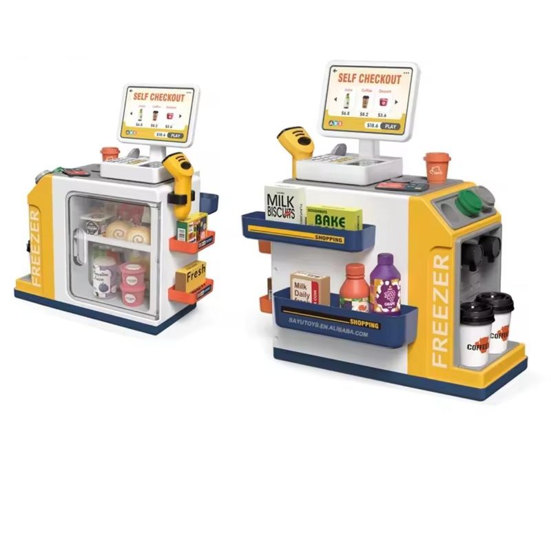 KIVARA - Supermercado Juguete De Compras Scanner Cocina Luz Y Sonido