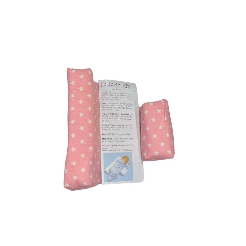 GAREY - Cojín Antivuelco Para Bebés 2 Piezas Rosa Estrellas