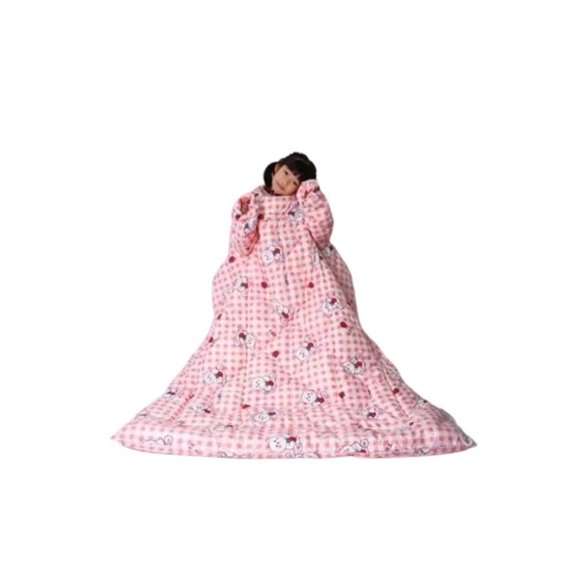 GENERICO - Frazada Manta Cobija Con Manga Convertible Infantil Kawaii Rosada