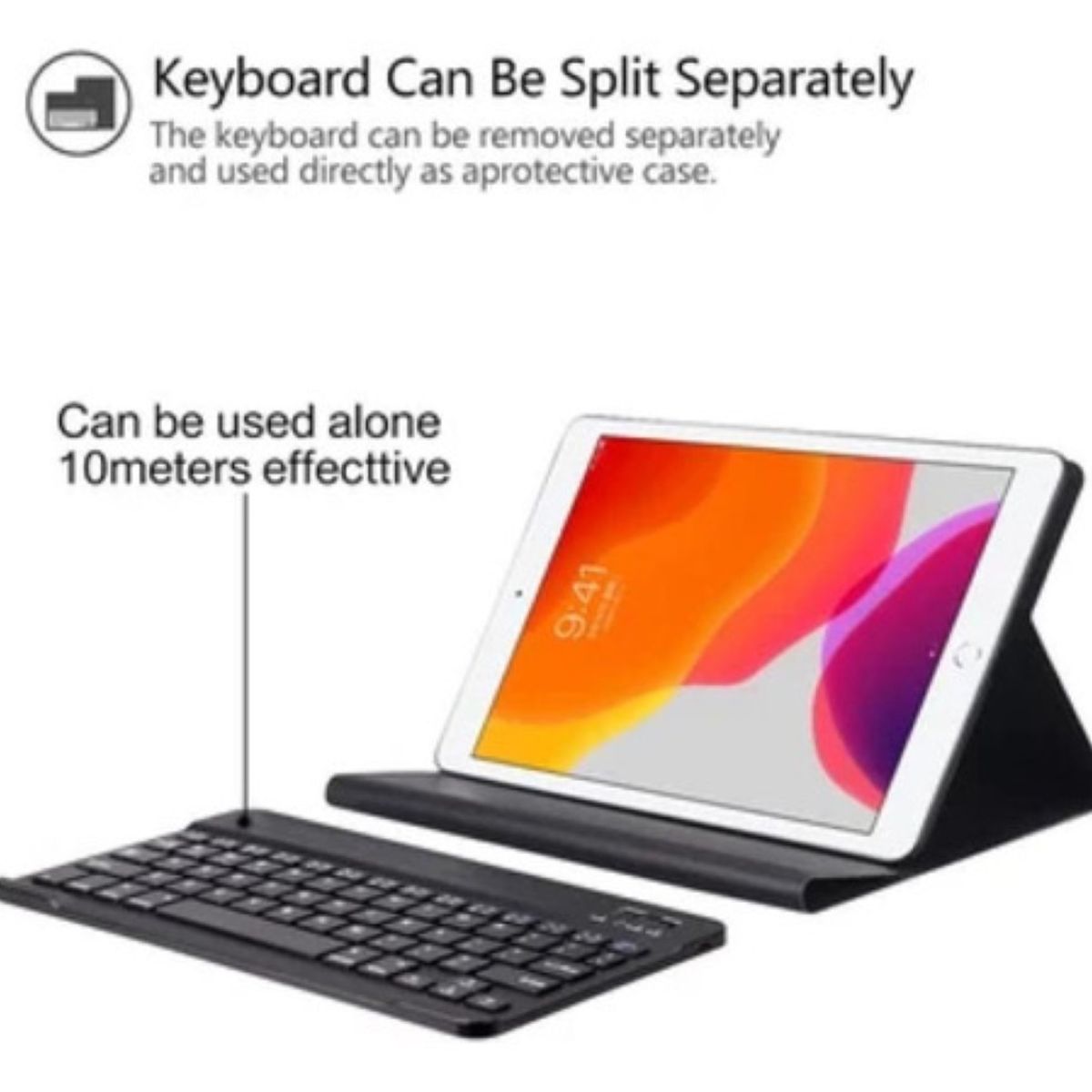 GENERICO - Funda Con Teclado Negro Para iPad Air 13 M2 Español
