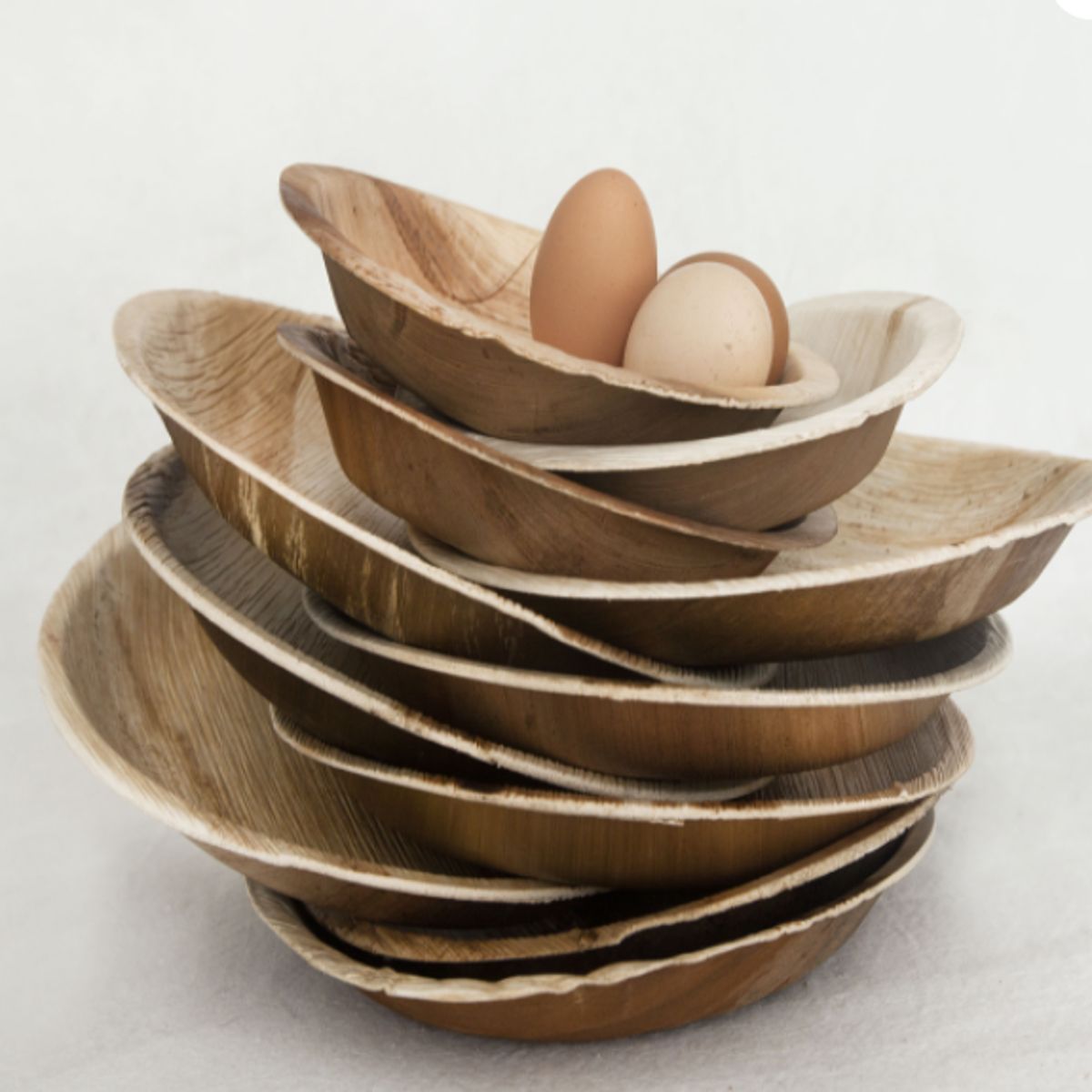 ECOSOULIFE - Set 3 Bowls De Areca Hoja De Palma 100% Biodegradable, Ecológico