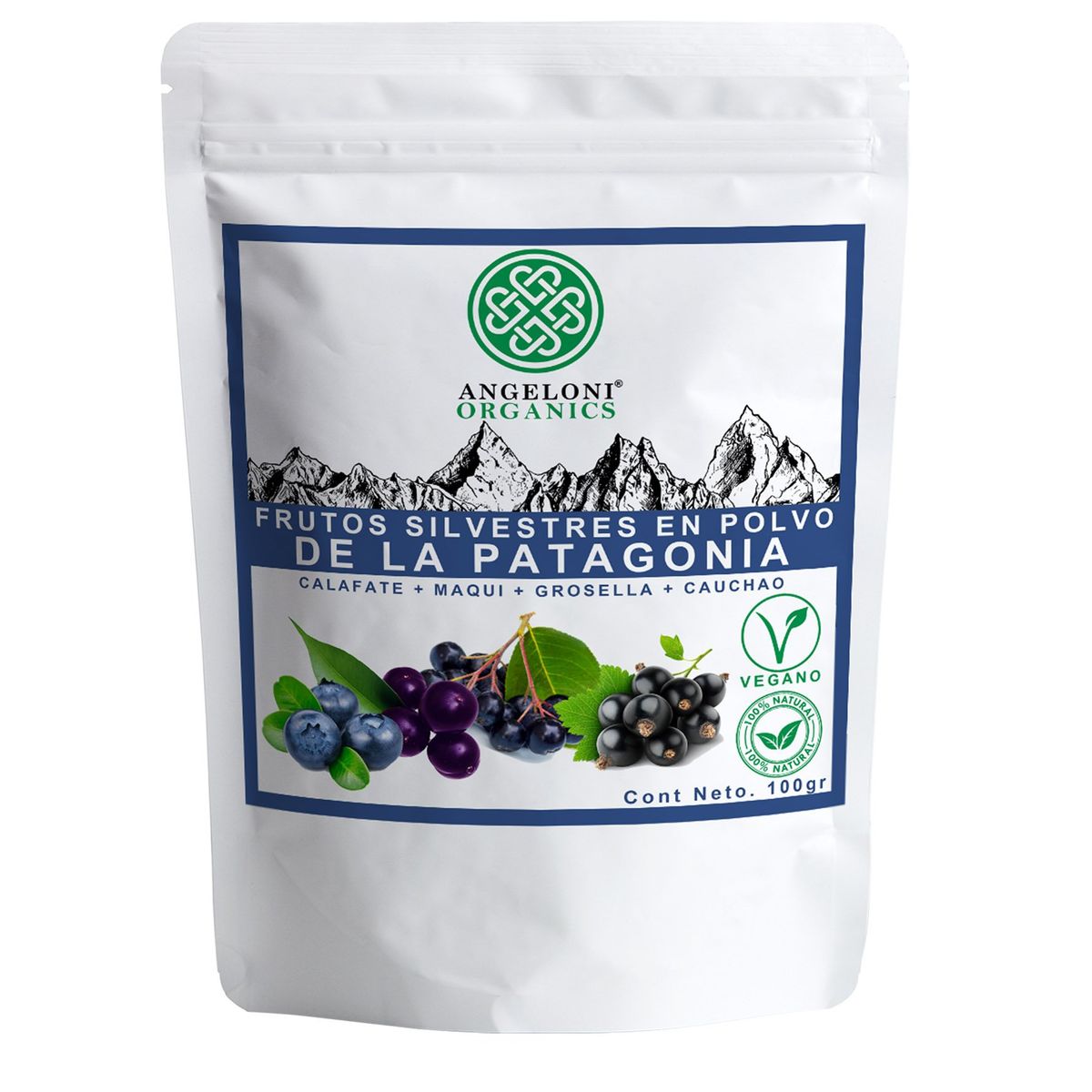 ANGELONI ORGANICS - Calafate + Maqui + Grosella + Cauchao Frutos Patagonia 100gr