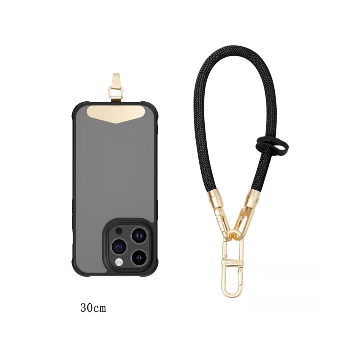 GENERICO - Colgante Lanyard para celular universal 30cm Negro