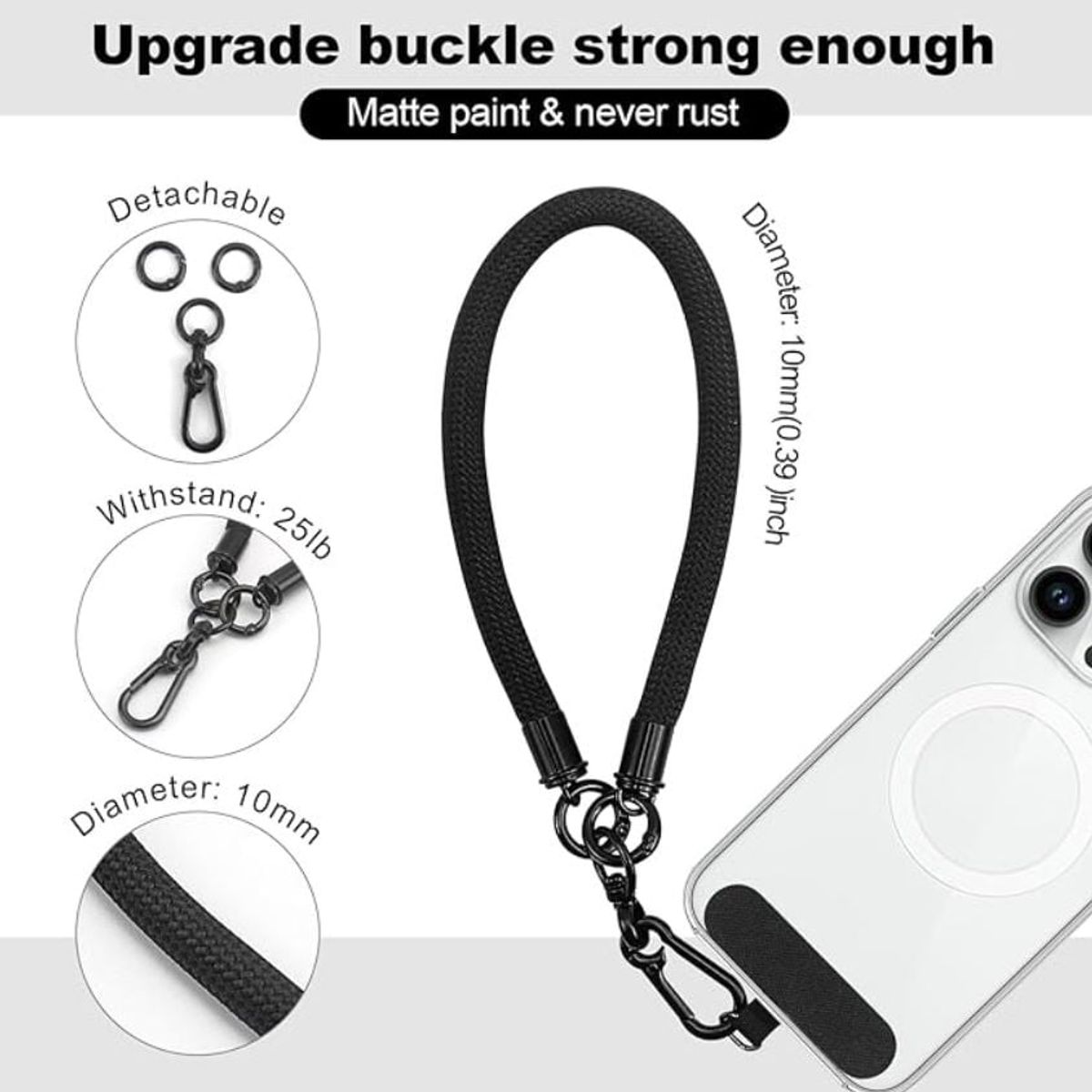 GENERICO - Colgante Lanyard para celular universal 30cm Beige