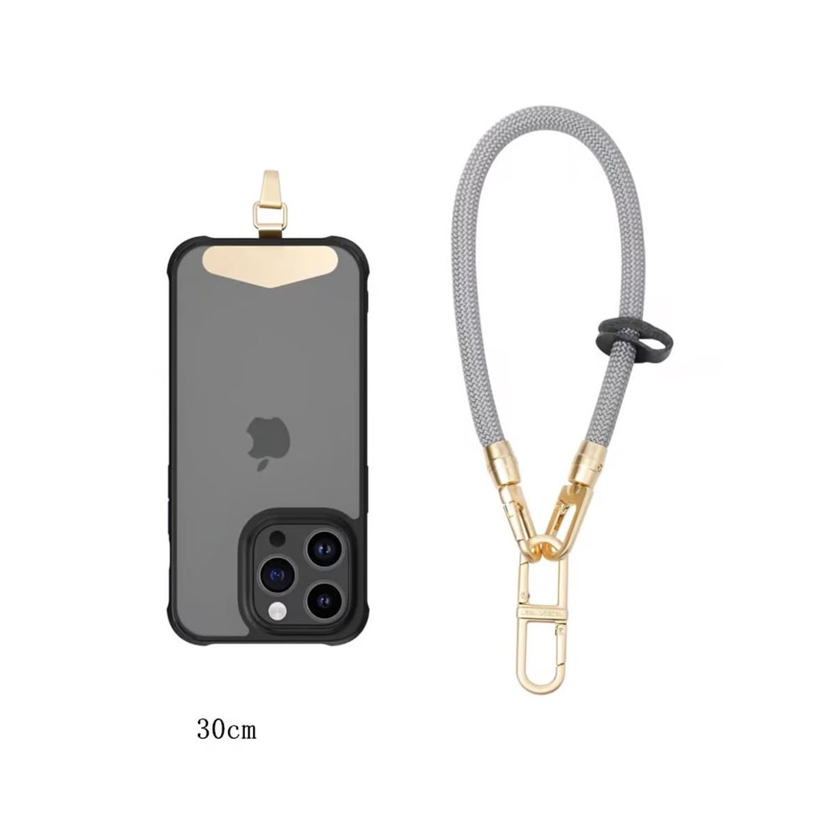 GENERICO - Colgante Lanyard para celular universal 30cm Gris