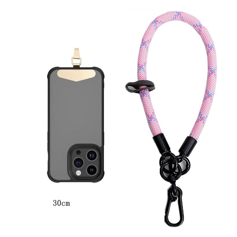 GENERICO - Colgante Lanyard para celular universal 30cm Rosa