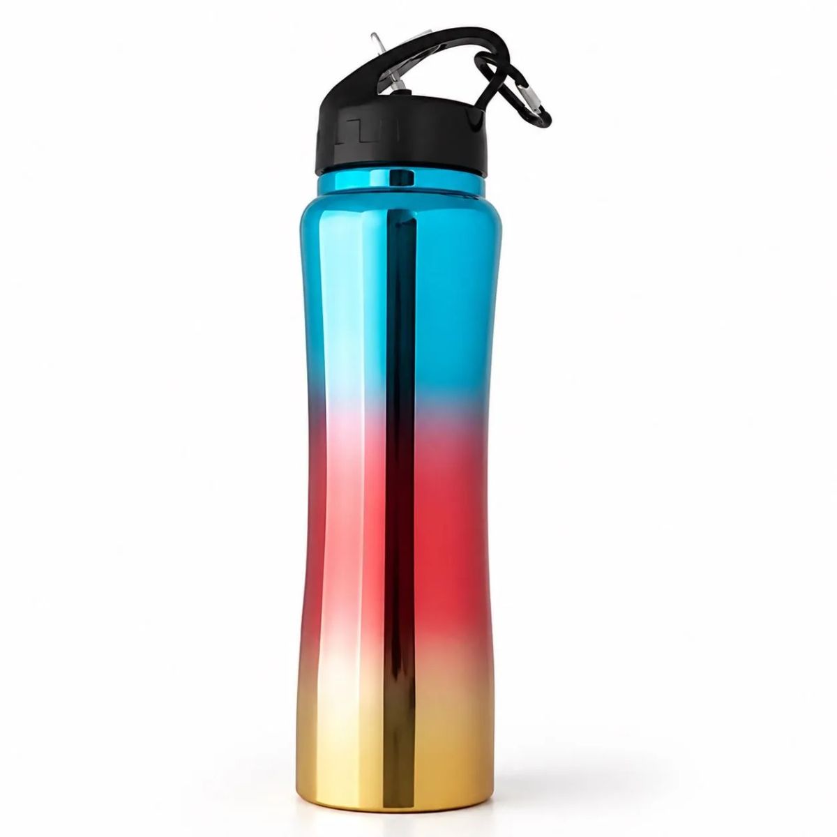 HOMESTAR - Botella térmica 750 ml acero inoxidable degradado turquesa rojo