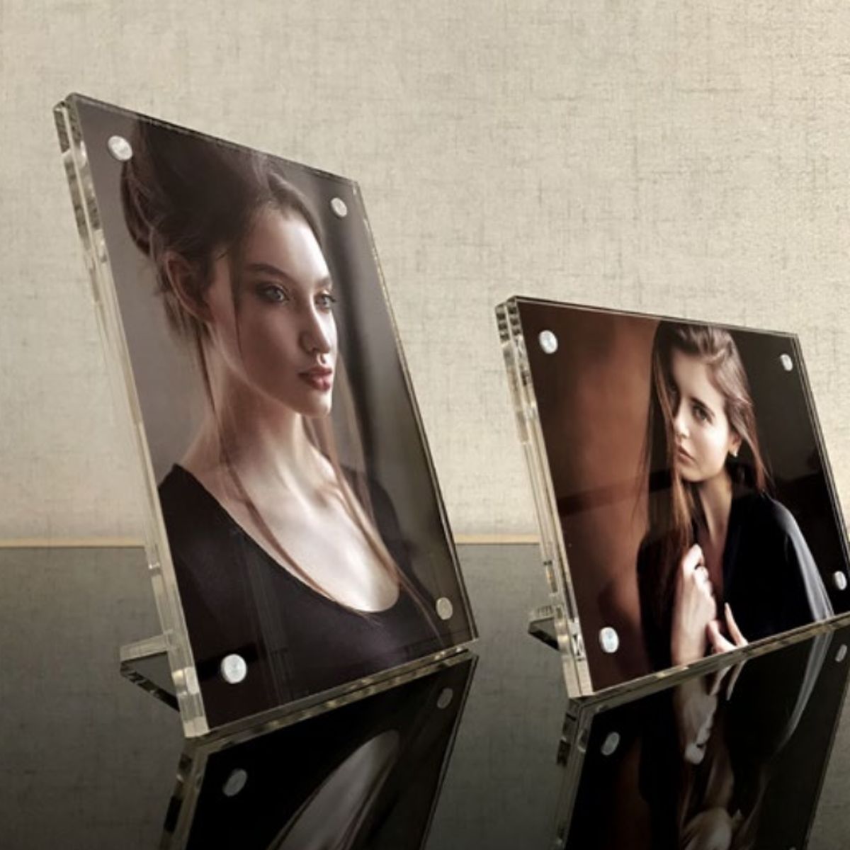 GENERICO - Marco porta retrato de acrílico 100% transparente 15x20cm magnético