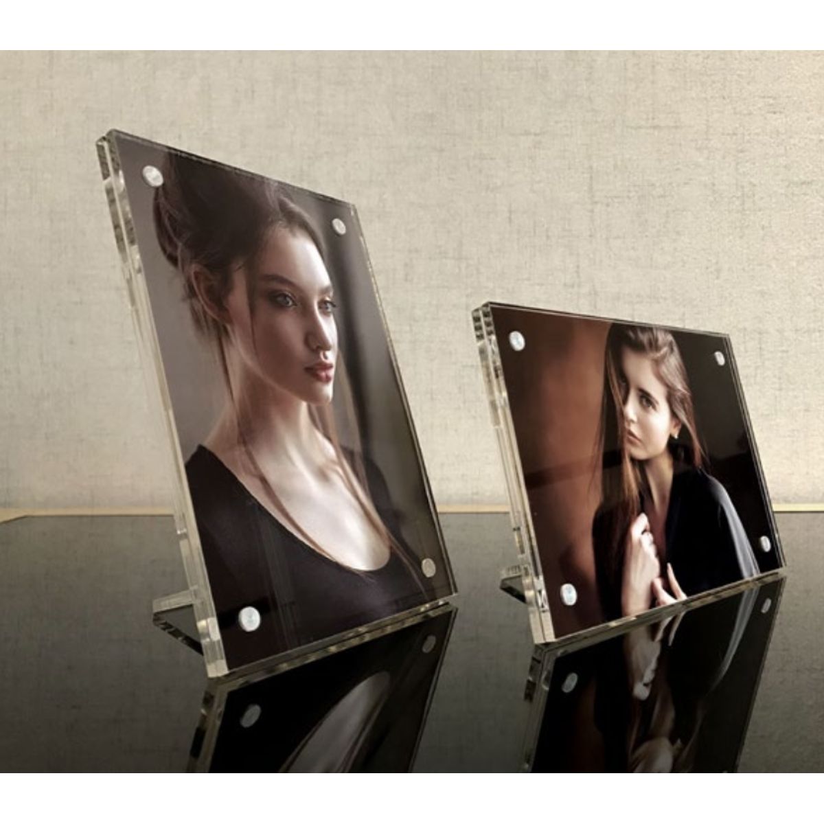 GENERICO - Marco porta retrato de acrílico 100% transparente 15x20cm magnético