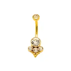 ELBAULDEJUMA - Piercing ombligo navel 10 mm titanio ASTM F136 G23 triada dorado