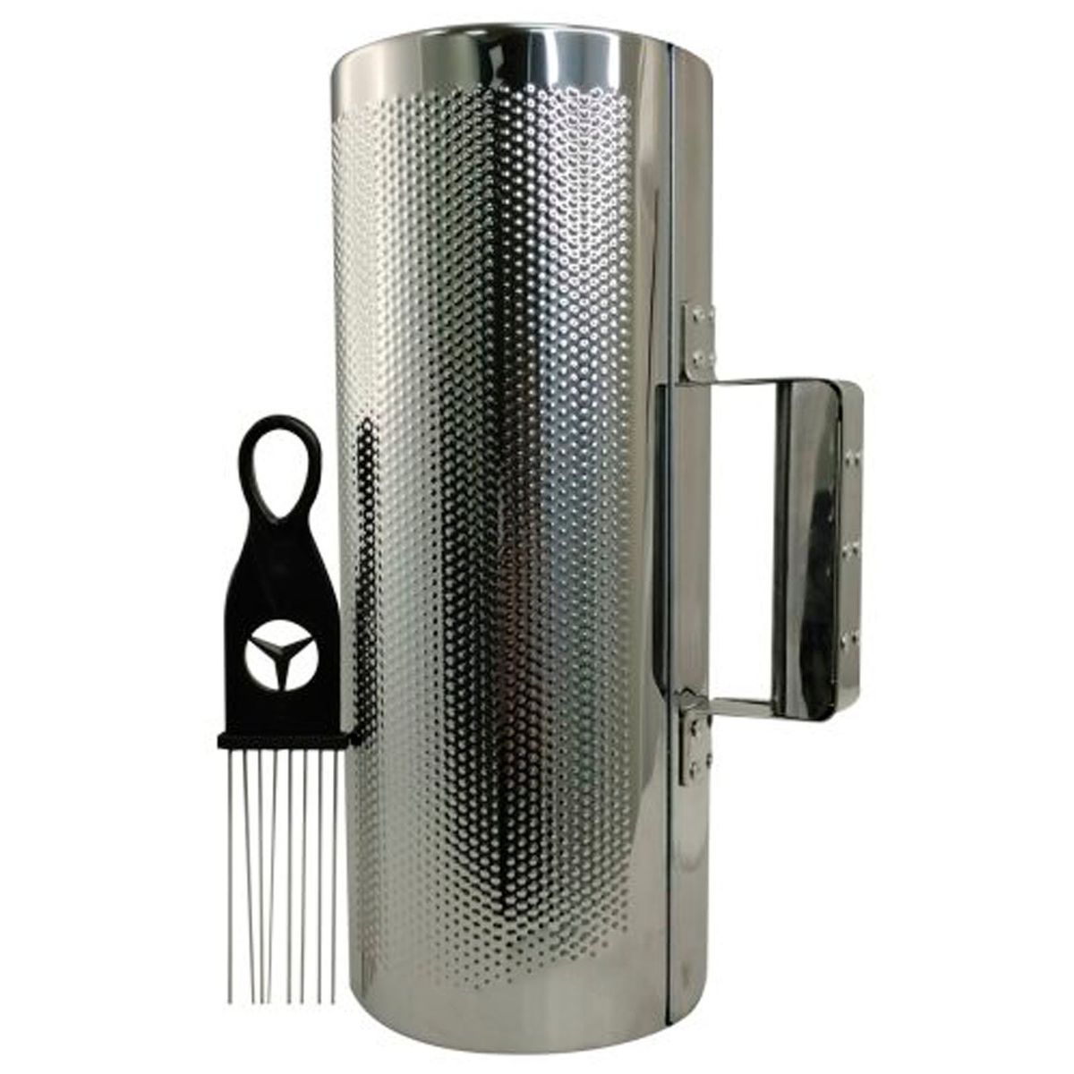 JOIGO - Guiro Metálico Abierto 5x12 Pulgadas Plateado Incluye Peine