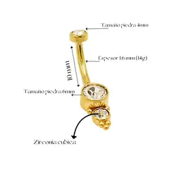 ELBAULDEJUMA - Piercing ombligo navel 10 mm 14G titanio ASTM F136 G23 espiga dorada