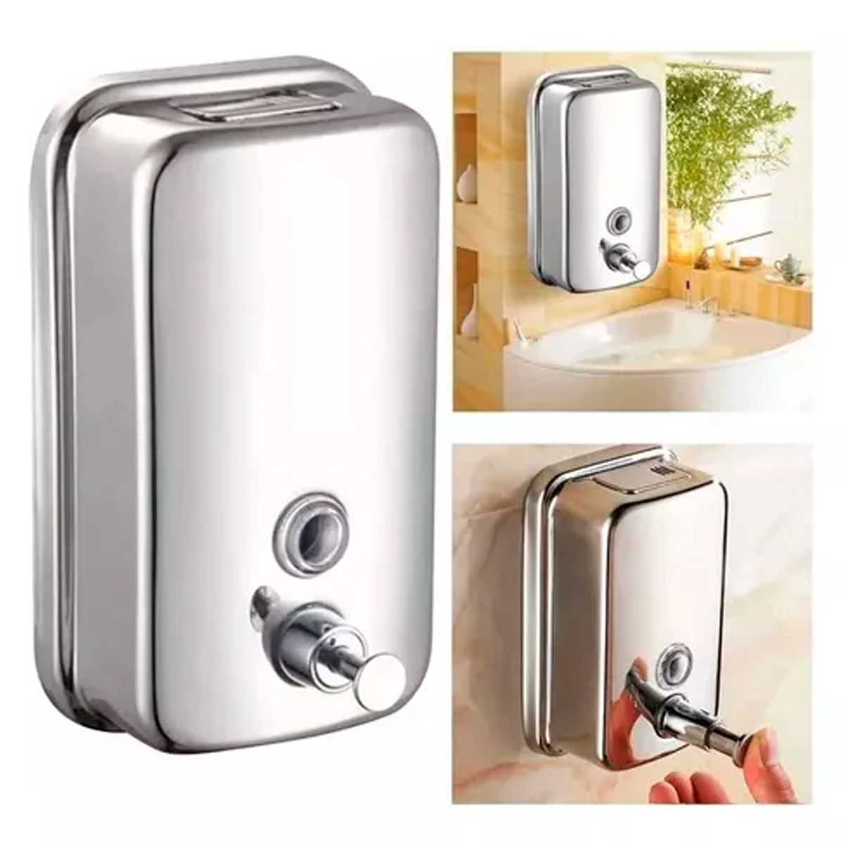 IRM - Dispensador de jabón Metálico Acero inoxidable 500ml